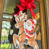 Reindeer Express Santa Door Hanger