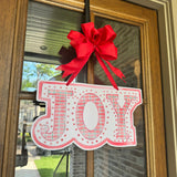 Plaid Tidings JOY Door Hanger