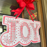 Plaid Tidings JOY Door Hanger