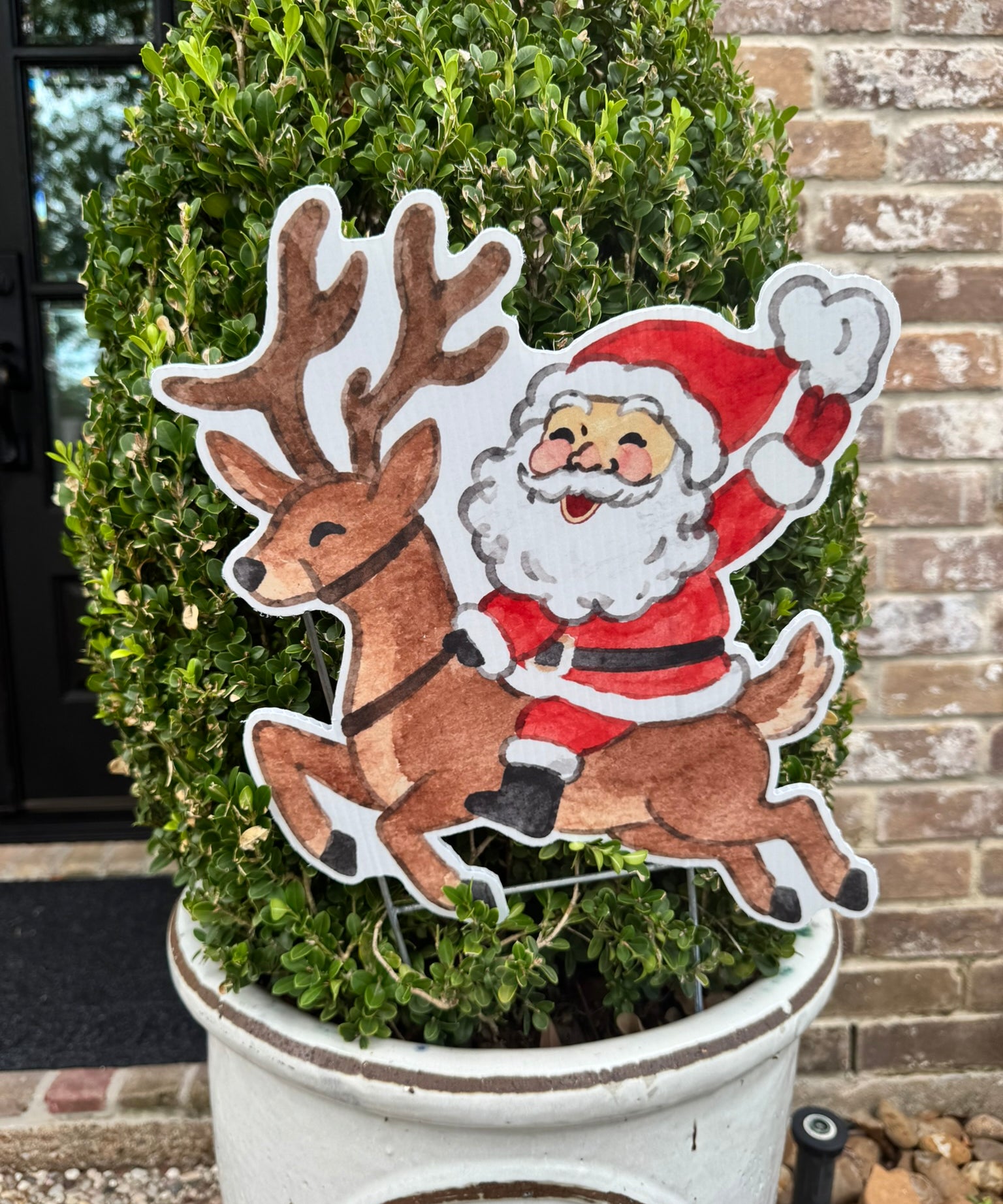Reindeer Express Santa Stake