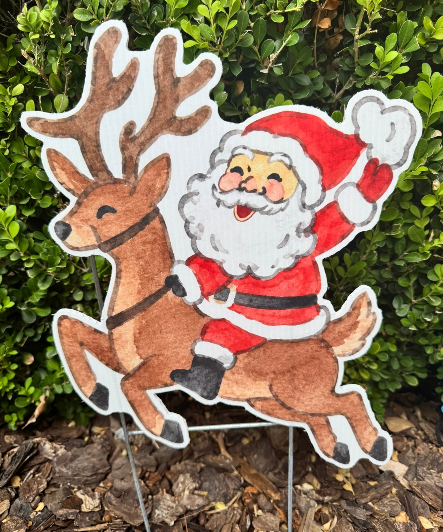 Reindeer Express Santa Stake