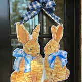 Flopsy & Mopsy Rattan Bunnies Door Hanger