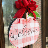 Gigi Gingham Apple Door Hanger