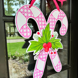 Clarice Rattan Cane Candy Cane Door Hanger