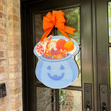 Jack-O-Lantern Blue Door Hanger