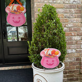 Jack-O-Lantern Pink Door Hanger