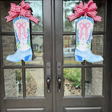 Bluebonnets and Bows Boot Door Hanger