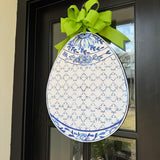 Blue and White Easter Egg Door Hanger