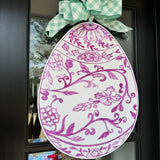 Pink and White Easter Egg Door Hanger