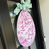 Pink and White Easter Egg Door Hanger