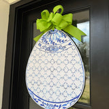 Blue and White Easter Egg Door Hanger