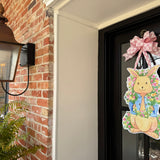 Hoppy Easter Bunny with Florals Door Hanger