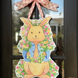 Hoppy Easter Bunny with Florals Door Hanger