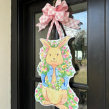 Hoppy Easter Bunny with Florals Door Hanger