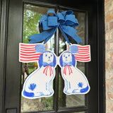 Patriotic Staffordshire Dogs (pair together) Door Hanger