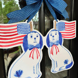 Patriotic Staffordshire Dogs (pair together) Door Hanger