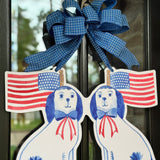 Patriotic Staffordshire Dogs (pair together) Door Hanger