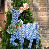 Erika Blue & White Reindeer Stake