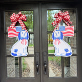 George and Abraham Patriotic Dogs Double Door Hangers (Pair)