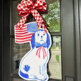 George and Abraham Patriotic Dogs Double Door Hangers (Pair)