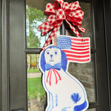 George and Abraham Patriotic Dogs Double Door Hangers (Pair)
