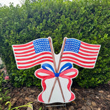 Sweet Land of Liberty Flags with Bow Yard Stake