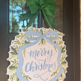 Merry Christmas Blue Bow Wreath - HTH x Be Sweet Ink