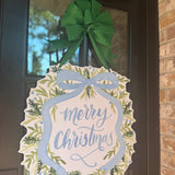 Merry Christmas Blue Bow Wreath - HTH x Be Sweet Ink