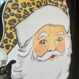 Leopard Hat Santa Door Hanger