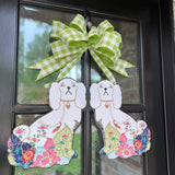 Maggie & Charlie Pair of Staffordshire Dog Door Hangers - Stylin' Brunette x HTH