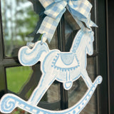 Blue Rocking Horse Door Hanger x Honeybear Pages