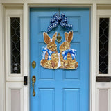 Flopsy & Mopsy Rattan Bunnies Door Hanger