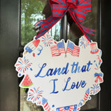 The Land that I Love Door Hanger