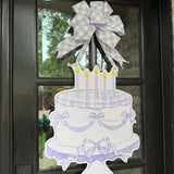 Lavender and White Birthday Cake Door Hanger