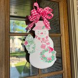 Candy the Pink Snowman Door Hanger