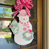 Candy the Pink Snowman Door Hanger