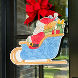 Santa in Chinoiserie Sleigh Door Hanger