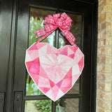 Diamond Pink Heart Door Hanger