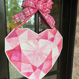 Diamond Pink Heart Door Hanger