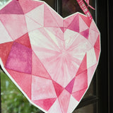 Diamond Pink Heart Door Hanger