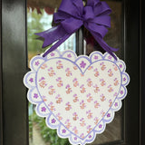 Gracie Purple Block Print Heart Door Hanger