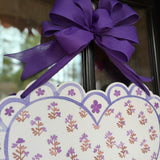 Gracie Purple Block Print Heart Door Hanger