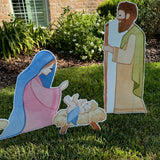 For unto us a Child is Born Nativity Yard Stake Set