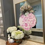 The Megan Pink Chinoiserie Easter Egg Door Hanger