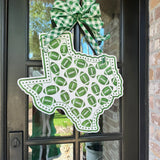 State of Texas Football Door Hanger - Multiple Colors