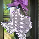 Rattan Texas with Dots Door Hanger