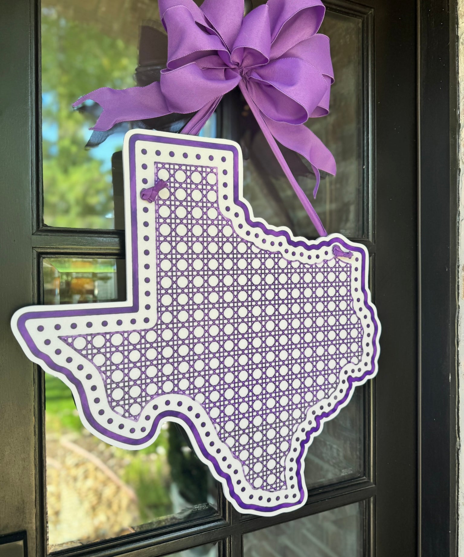 Rattan Texas with Dots Door Hanger
