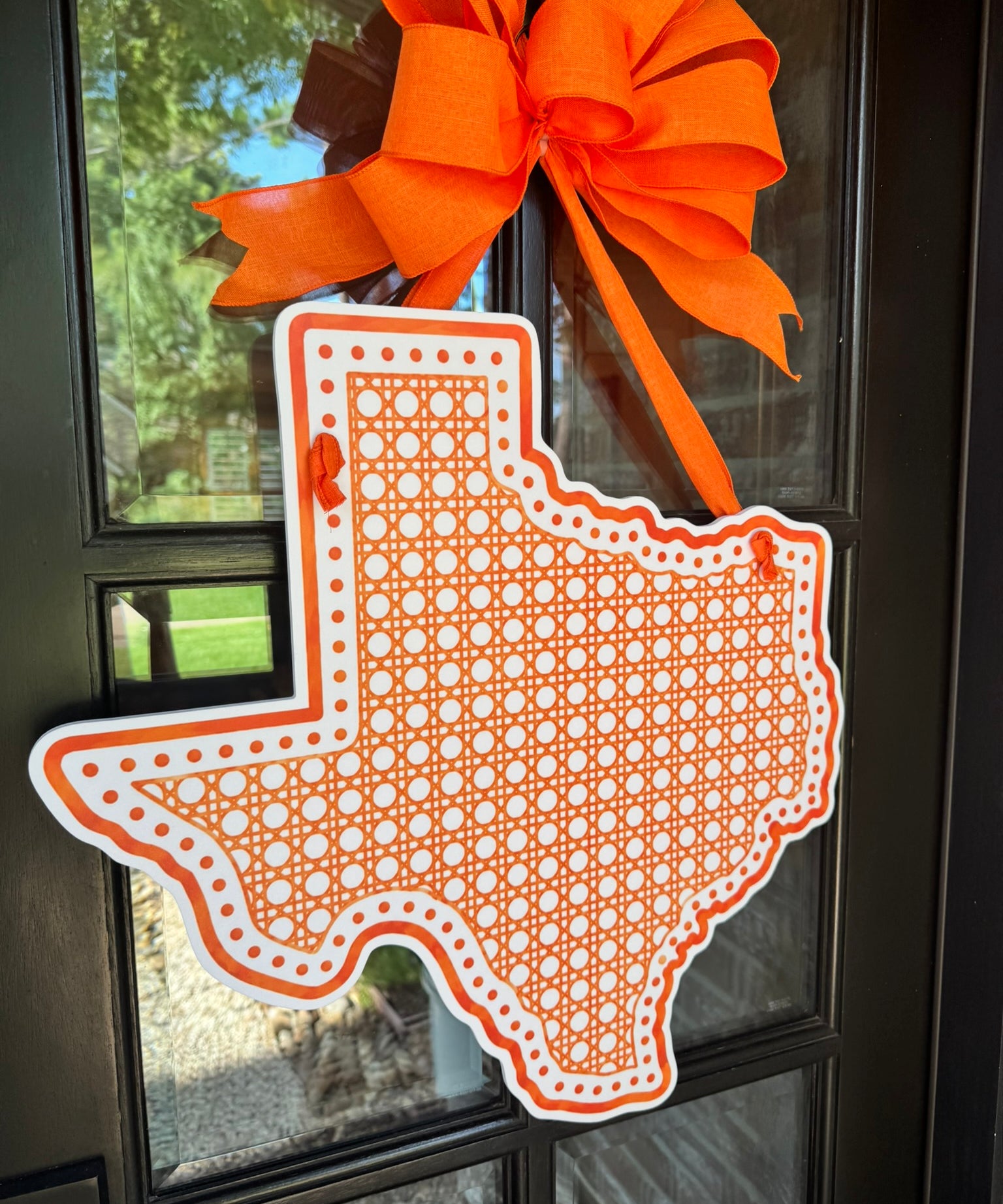 Rattan Texas with Dots Door Hanger