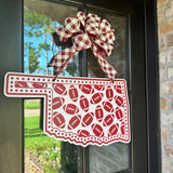 Oklahoma and Footballs Door Hanger