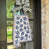 Alabama and Footballs Door Hanger - Multiple Colors